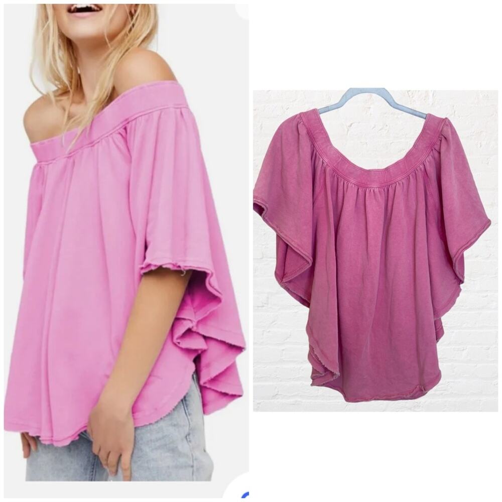 FREE PEOPLE New Kiss Me Off Shoulder Top